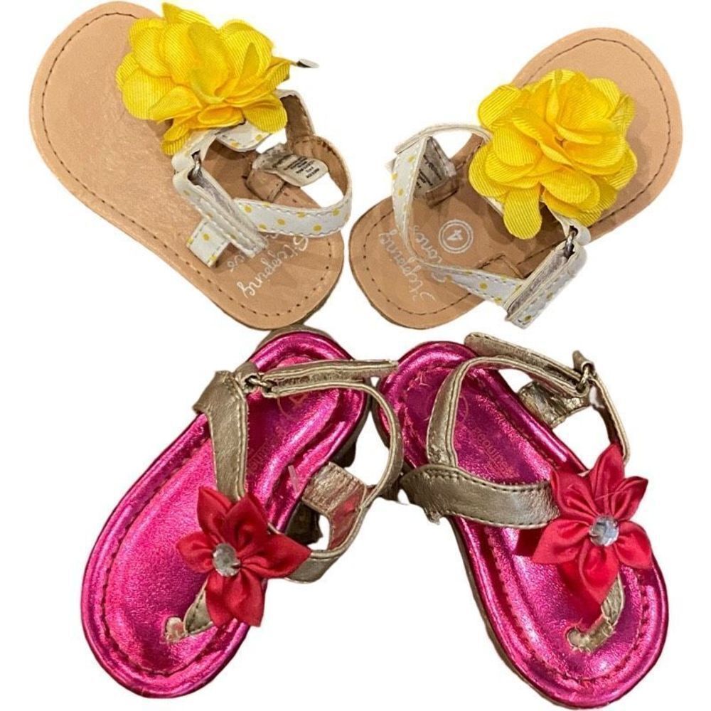 Stepping Stones + Genuine Kids Floral Sandals Set of Two Size 4
